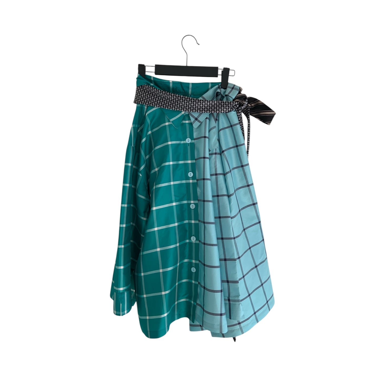 silk button down wrap skirt