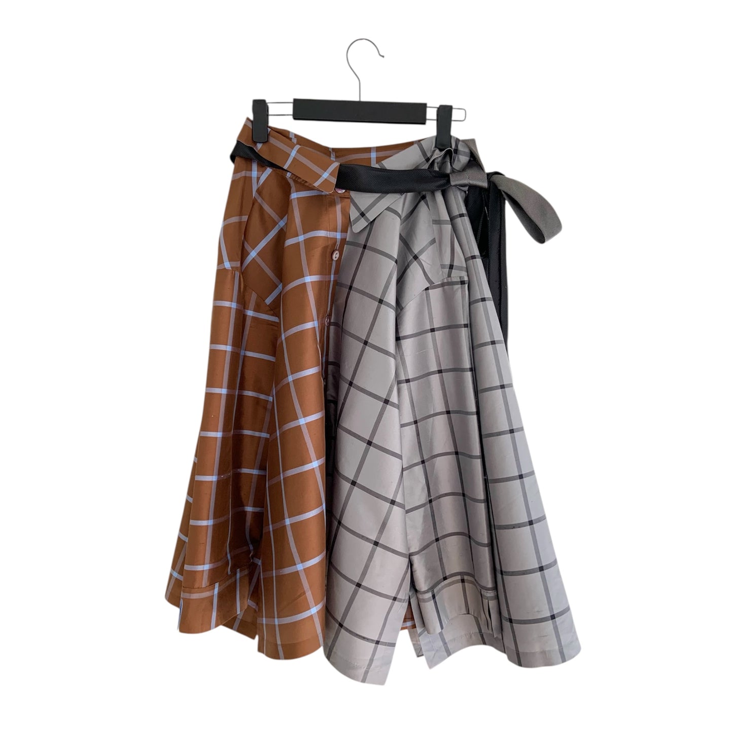 silk button down wrap skirt