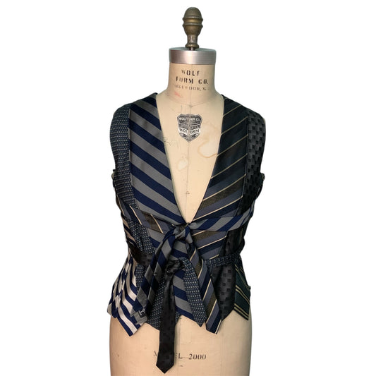 upcycled tie vest top (XS-2XL)