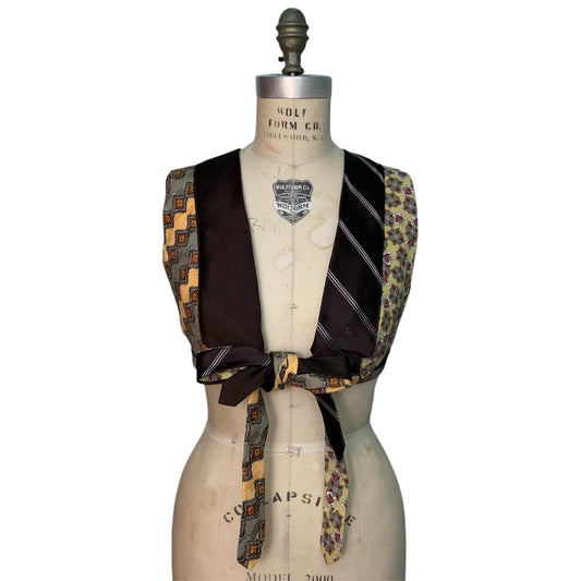 upcycled tie top (S)