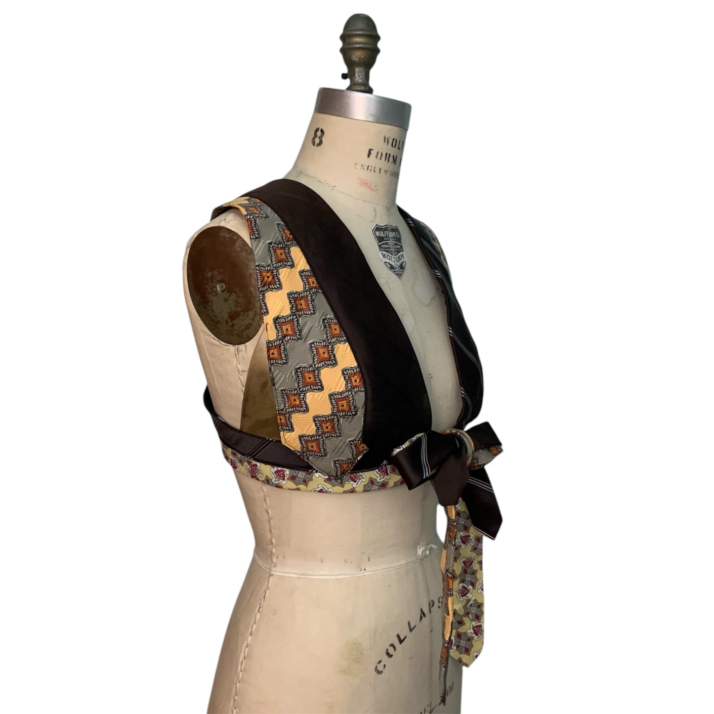 upcycled tie top (S)