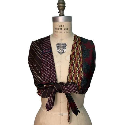 upcycled tie top (S)