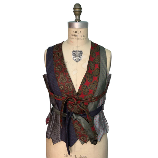 upcycled tie vest top (XS-2XL)