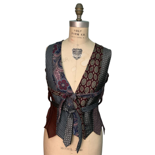 upcycled tie vest top (XS-2XL)